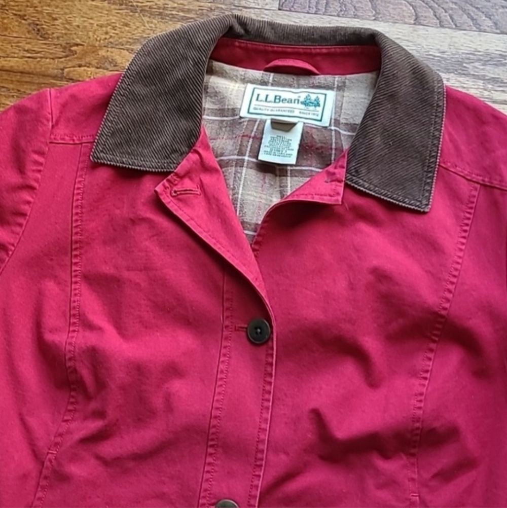LL Bean Adirondack Chore Barn Utility Jacket Coat Red Brown Wmn 1X - Picture 2 of 16